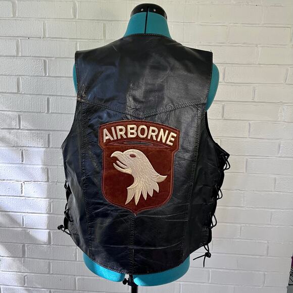 Vintage 90s leather biker vest - Picture 5 of 7